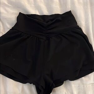 Women's Black High-Waisted Shorts